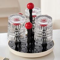 Estante de secado giratorio creativo, secador de limpieza de botellas desmontable de plástico, mango central, soporte de almacenamiento de taza inferior giratorio - details 18