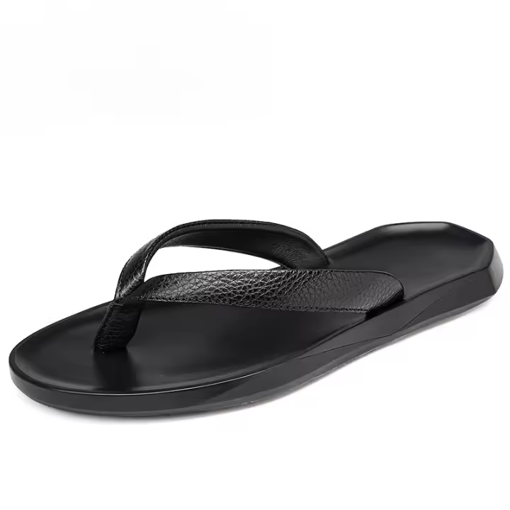 Sandalias de verano, nueva tendencia, chanclas transpirables, zapatillas de cuero de primera capa para hombre, sandalias de playa de verano - 1