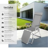 Conjunto Sillas Jardín Exterior de Aluminio, Respaldo Regulable y Reposacabezas, Conjunto Sillas Terraza Resistentes a Intemperie, Transpirable, Patas Reforzadas - 2 Tumbonas Gris - details 3