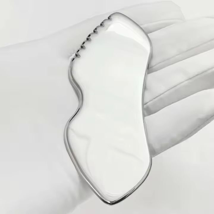 Masajeador de Piel de Cara de Acero Inoxidable Herramienta de Cuidado de la Piel Corporal para Relajación del Cuello Gua Sha Scraper - 1