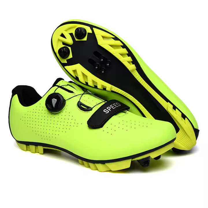 Zapatillas de ciclismo de alta calidad para hombre, zapatos de montaña con tacos para bicicleta de montaña, zapatillas planas de carreras para mujer, zapatos Spd para bicicleta de montaña - 1