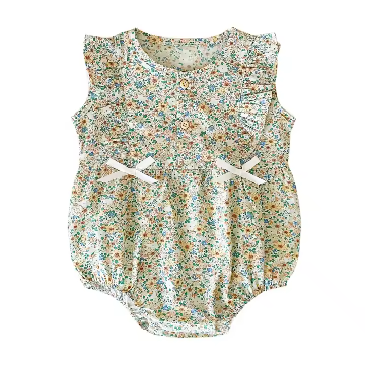 -Mono Floral Lindo para Bebe, niña, Princesa, Verano, Dulce, Ropa Sin Mangas - 1