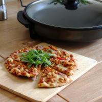 Pizza Pan Electrica 36cm, 40cm Sartén Eléctrica Calienta Super Rapida Súper Pizza Pan, Paellera Electrica 1500W Max. 240° C Temperatura Regulable Ajustable, Antiadherentes - details 1
