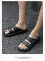 Nueva ropa exterior sandalias de una palabra Velcro zapatos de playa de cuero de suela blanda con suela plana hombres - details 3