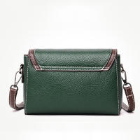 Bolso de hombro de cuero PU para mujer, bandolera de gran capacidad con solapa pura, Simple, a la moda, Color sólido - details 15