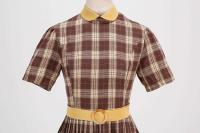 2025 nuevas mujeres Vintage a cuadros Retro Rockabilly cola fiesta de té 1950s 60s Swing vestido Otoño Invierno vestidos de manga corta - details 15