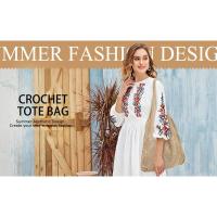 Bolsos de ganchillo para mujer, bolsos de mano de punto calados Hippie estéticos de playa de verano para mujer, bolso de hombro, mochila de lujo de alta gama - details 0