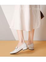 Zapatos pequeños de cuero estilo británico para mujer, tacones altos, informales, gruesos y de talla grande, 2025 - details 3