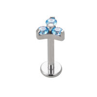 1Pc G23 titanium de la Piedra del zircon de triángulo labret stud helix cartílago de la oreja pendientes labio anillo bar joyería piercing del cuerpo - details 7