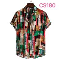 Camisa ajustada de manga corta para hombre, ropa informal con estampado grande, novedad de verano, 2021 - details 36