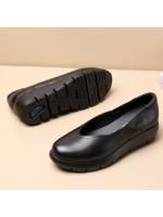 Zapatos de mujer, primavera 2025, nuevos zapatos de tacón de cuña puntiagudos de boca baja, zapatos de plataforma planos de mujer con suela gruesa, dorados y plateados. - details 6