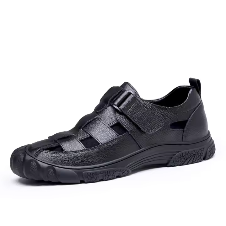 Nuevas sandalias decuero huecas de verano de cuero transpirable antideslizante al aire libre montañismo zapatos decuero casuales - 1