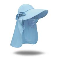 Gorra de sol con visera de ala ancha, sombrero de protección solar UPF + 50, máscara facial desmontable, cuello, solapa, para senderismo, ciclismo al aire libre, Playa - details 11