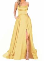 Vestido largo de dama de honor con hombros descubiertos, vestido de noche para damas de honor a la moda - details 6