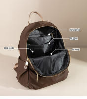 Bolso trasero para mujer, mochila antirrobo, bolsos estéticos de tendencia informal para mujer, bolsa de libros de lona resistente a la suciedad de Color café, resistente al desgaste - details 7