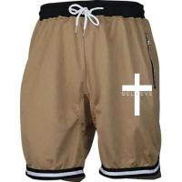 Pantalones de Baloncesto Cruzado para Hombres Línea de Malla de Secado Rápido Cintura Elástica - details 4