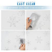 Mantel rectangular de Navidad, decoración de copo de nieve blanco, mantel impermeable, cubierta de mesa de vacaciones, decoración de fiesta y Cena - details 8