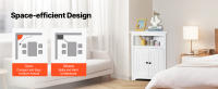SucceBuy Gabinete de almacenamiento de esquina, gabinete pequeño y estantes ajustables, independiente para sala de estar, cocina, lavandería, baño, blanco - details 1