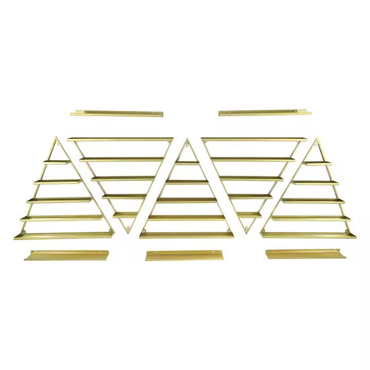 10 estantes triangulares de metal para esmalte de uñas, estantes de exhibición de esmalte de uñas de 5 niveles montados en la pared y 5 barras horizontales para decoración de salón, organizador de almacenamiento de esmalte de uñas (negro) - 1