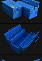 Caja de herramientas de Metal portátil, 3 bandejas, caja de acero voladizo, organizadores de almacenamiento de herramientas para el hogar, reparación de Hardware de electricista, 34x16x15cm - details 8