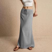 Vacaciones Verano Maxi Cordón Cintura baja A e Faldas casuales Falda larga ajustada Playa Ropa de mujer - details 12