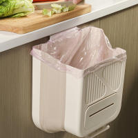 Cubo de basura plegable montado en la pared para armario de cocina, práctico cubo de basura reutilizable para dormitorio, hogar, estudio - details 2