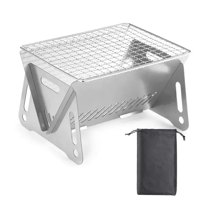 Estufa de Camping Desmontable con Luz Caja Plegable de Acero Inoxidable para Cocina al Aire Libre - 1