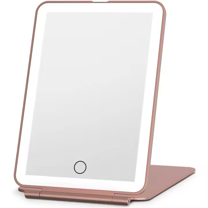 Espejo Maquillaje Recargable con Led, Espejo de Tocador Portátil con Luz, Iluminación de 3 Colores - 1