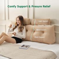 Cojín de Lectura Triangular Almohada de Apoyo Lumbar Suave Bolster para Posición de Sofá de Cama - details 12