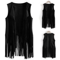Chaleco de tela de gamuza para mujer, abrigo con borlas, Top sin mangas, verano, Otoño, 42, 40, 34 - details 6