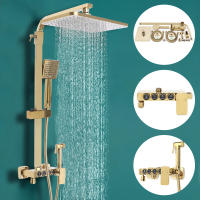 Sistema de ducha 3 en 1 con lluvia, ducha de mano, caño giratorio para baño, bañera, grifo de Ducha - details 0
