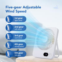 Ventilador de Escritorio Mini USB Recargable Silencioso Ventilador Portátil con Display de Batería - details 3