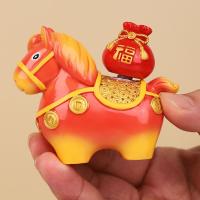Adornos de caballo del zodiaco Kawaii, estatua de caballo de dibujos animados de resina giratoria hecha a mano, mascota del caballo, año del caballo - details 11