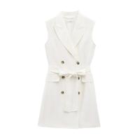 Vestido elegante para mujer, minifalda sin mangas con lazos perfectos, sin botones, estilo primavera-verano - details 2