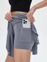 Falda de tenis para mujer, falda deportiva de Golf con volantes y pantalones cortos falsos de dos piezas, ropa de Golf para Fitness, falda de Yoga transpirable de cintura alta para baile - details 9