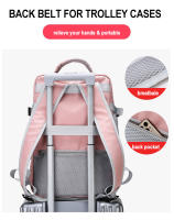 Bolsa de gimnasio USB de 17 pulgadas para mujer, mochila seca y húmeda, bolso de hombro de nailon para mujer - details 4
