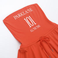 Vestido corto deportivo de playa para vacaciones de verano, sin tirantes, con estampado de letras de viento WQ057 - details 15