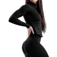 1 top de yoga para mujer con cremallera dinámica sin costuras, color sólido, ajustado, traje de fitness suave para mujer, top de yoga, gimnasio, correr, traje de ciclismo - details 5