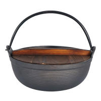 Estufa colgante multifuncional de hierro fundido con tapa de madera para acampar al aire libre, bolsas de almacenamiento para ol - details 3