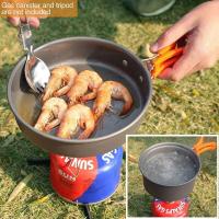 Juego de Cocina al Aire Libre de Aluminio Pañuelo de Malla, Utensilios de Cocina Plegables con Tetera y Sartenes - details 3