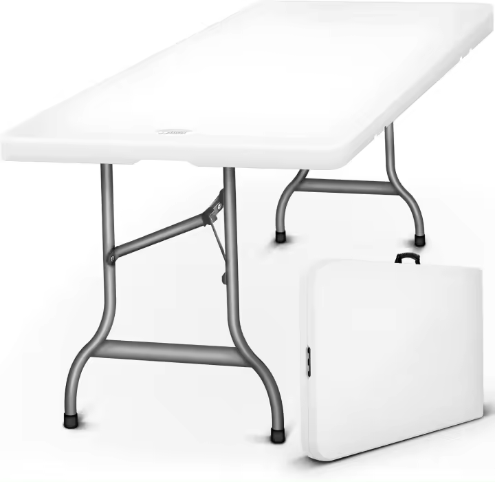 Plegable Multifuncional 180 x 75 cm |   Mesa Portátil de Jardín, Terraza, Exterior, Balcón, Picnic |   Mesa de Camping de Plástico para 6 Personas (Antracita) - 1