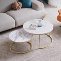Conjunto de Mesa de Centro Redondo de Madera Tables de Café y Té-Claro - details 28