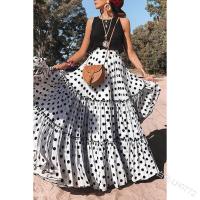 Falda estilo corrida de toros, lunares, vestido largo multicapa, suelto y con dobladillo grande - details 5