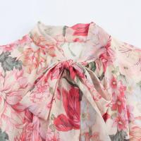 Vestido de pastel irregular con estampado rosa dulce de moda de temperamento de mujer europea y americana - details 7