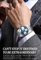 Reloj de Piloto de Lujo Premium Automático, Funcional Multifuncional, Resistente al Agua, Correa de Cuero Accesorio de Moda para Hombres - details 9