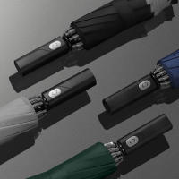 Paraguas inverso totalmente automático para hombres y mujeres, resistente al viento, plegable, grande, vehículo de negocios, regalo reflectante - details 13