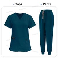 Exfoliante médico, bata quirúrgica de enfermería, exfoliante elástico de alta calidad, uniforme de color sólido para atención médica, ropa de trabajo al por mayor, unisex - details 9