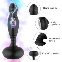 Vibrador Mase de próstata masculina, juguete sexual de pulso de descarga, rotación inalámbrica, tapón anal masculino, estimulador de masturbación - details 4