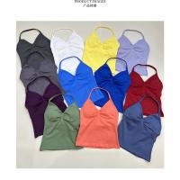 Chaleco deportivo sin costuras para mujer, camiseta sin mangas Sexy para Yoga, Top de Fitness para gimnasio, camisola con tirantes cruzados, sujetador para correr, ropa de Yoga para mujer - details 0