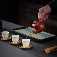 Posavasos de té de Kung Fu antiescaldado duradero, soporte de té elegante de estilo chino, bandeja ligera de plástico de estilo chino para ceremonia del té - details 10